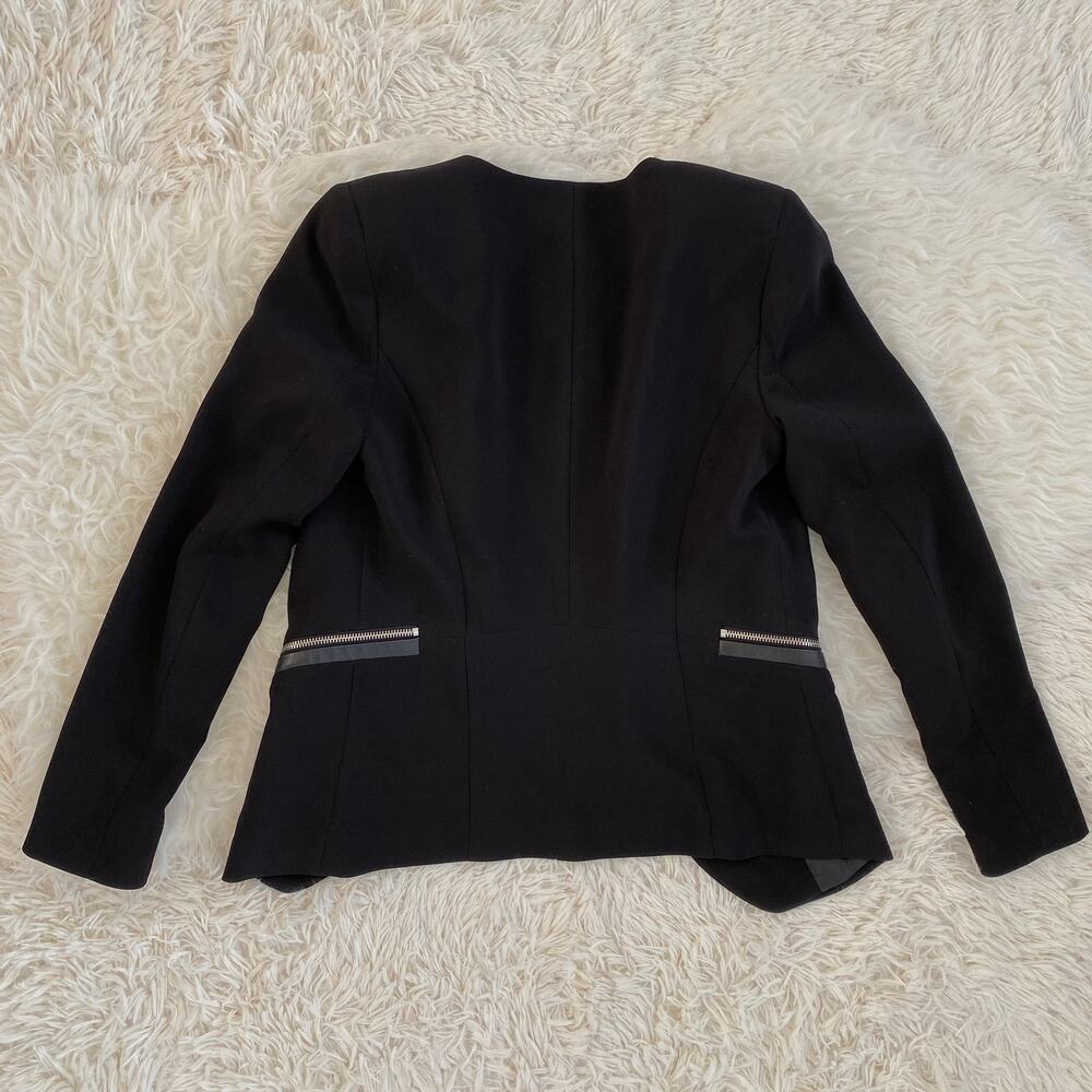 H&M Black Structured Open Front Blazer, Size 8 - image 2